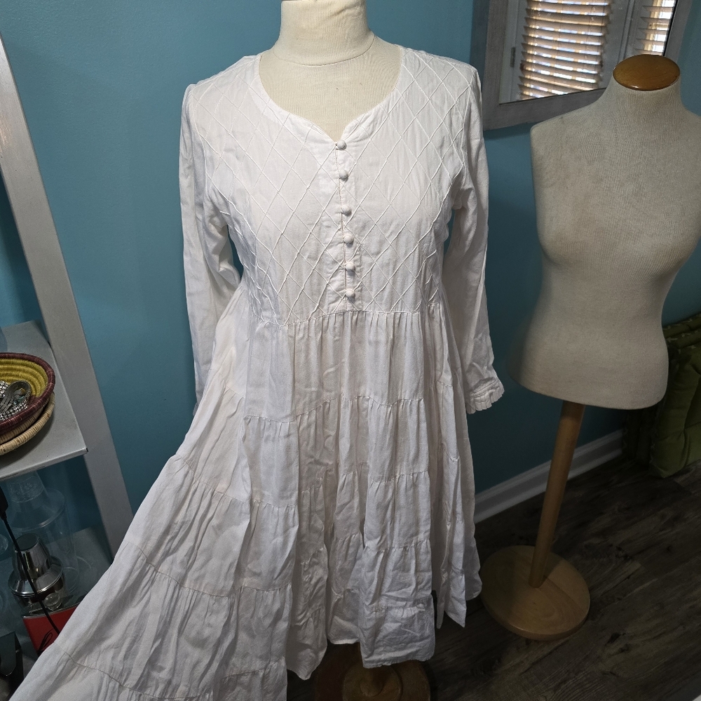 ⚡️Fun Boho Chic Cottagecore White Dress - Picture 5 of 5